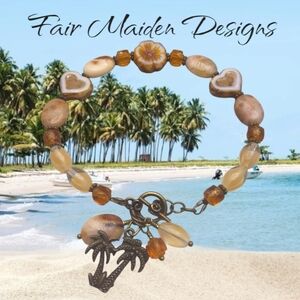 Handmade Mango Agate and Czech Glass Bracelet